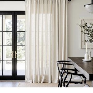 Jinchan Extra Eide Sliding Door Curtain.. 90 Inchs Long.. Natural Linen.. NEW..
